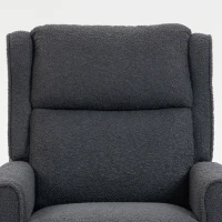 HOMCOM Fauteuil relax inclinable en polaire Teddy, fauteuil de relaxation avec repose-pieds extensible, assise rembourrée, gris(m-12)