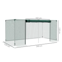 Outsunny Estufa de jardim gaiola de cultivo para plantas de jardim porta com zíper tubos em aço galvanizado 240 x 120 x 110 cm verde(m-3)