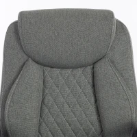 HOMCOM Linen-Look Computer Desk Chair, Executive Office Chair with Flip-Up Armrests and Thick Cushion, Grey(m-12)