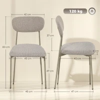 HOMCOM Sedie da Pranzo, Sedie da Cucina Impilabili, Marrone Chiaro(m-3)