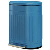 HOMCOM Lixeira de cozinha lixeira com pedal 20L tampa de fecho suave balde interior removível 36,5 x 31,2 x 45 cm azul(m-7)