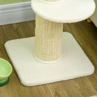 PawHut Arbre à chat avec griffoir centre d'activités 2 plateformes coussin crème(m-12)