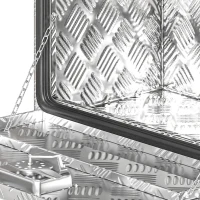 HOMCOM Boîte à outils pour camion en aluminium, 60,9 x 35,5 x 40,6 cm, coffre de rangement 76 L avec serrure et clés, argent(m-14)
