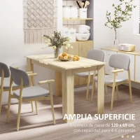 HOMCOM Mesa de Comedor para 4-6 Personas Rectangular de Melamina de Madera y Estilo Moderno 120x69x75 cm Roble(m-5)