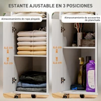 HOMCOM Estación de Planchado con Ruedas Barra para Ropa Tabla de Planchar 127,5x43,5x153 cm Blanco(m-7)