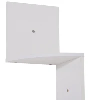 HOMCOM Estante de Canto de Parede em Forma de Zigzag 20L x 20l x 126H cm 5 Níveis Madeira Branca(m-5)