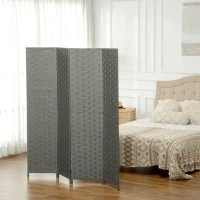 HOMCOM Biombo interior em madeira 4 painéis separador de ambientes divisória, dim. 159,5L x 169,5H x 1,6P cm(m-6)
