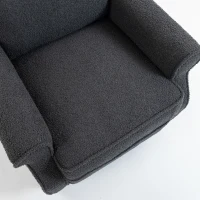 HOMCOM Poltrona relax reclinabile in tessuto teddy con poggiapiedi, Grigio(m-10)