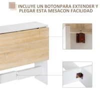 HOMCOM Mesa Plegable de Comedor Mesa Auxiliar de Cocina con Alas Abatibles Ahorra Espacio Diseño Moderno 103x76x73,5cm Madera(m-4)