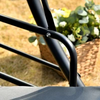 Outsunny Balanço de Jardim Conversível 3 Lugares Teto inclinável Colchão incluído 2L x 1,25l x 1,7H m metal(m-4)