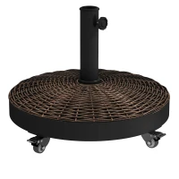 Outsunny Base de lastro para guarda-sol peso líquido 22,7 kg em resina com 4 rodízios - dim. Φ52 x 41H cm - bronze(m-7)