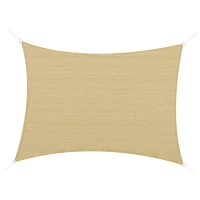 Outsunny Vela de sombreamento retangular grande 4 x 3 m em polietileno de alta densidade HDPE resistente aos UV bege(m-7)