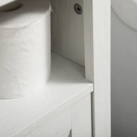 kleankin Mueble para Debajo del Lavabo de Madera Armario de Baño de Suelo Mueble Bajo Lavabo Pie con 2 Puertas 60x30x60 cm Blanco(m-8)