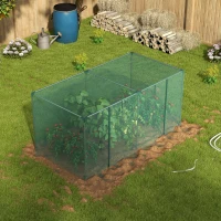 Outsunny Estufa de jardim gaiola de cultivo para plantas de jardim porta com zíper tubos em aço galvanizado 240 x 120 x 110 cm verde(m-5)