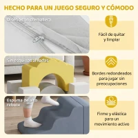 AIYAPLAY Juego de 7 Bloques de Espuma para Niños Bloques de Psicomotricidad con Base Antideslizante para 0,5-3 Años Amarillo(m-5)