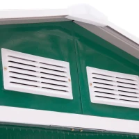 Outsunny 7ft x 4ft Lockable Garden Shed Large Patio Roofed Tool Metal Storage Building Foundation Sheds Box Outdoor Furniture, Green(m-12)