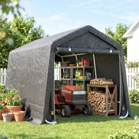 Outsunny Tendone Garage per Auto, Moto e Attrezzi, in Metallo e Tessuto PE, 280x240x240 cm, Grigio(m-9)