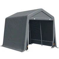 Outsunny Tendone Garage per Auto, Moto e Attrezzi, in Metallo e Tessuto PE, 280x240x240 cm, Grigio(m-1)
