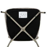 HOMCOM Lot de 2 chaises de salle à manger modernes, chaises de cuisine empilables en tissu effet lin, marron clair(m-13)
