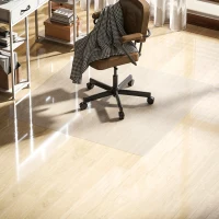 HOMCOM Alfombrilla Protectora para Suelos Alfombrilla para Silla de Oficina para Suelo Enmoquetado 120x120 cm Transparente(m-11)