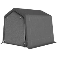 Outsunny Tendone Garage per Auto, Moto e Attrezzi, in Metallo e Tessuto PE, 280x240x240 cm, Grigio(m-11)
