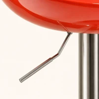 HOMCOM Lot de 2 tabourets de bar chaises de bar hauteur réglable dossier et repose-pieds pivotant à 360° 46x41x76-96cm rouge(m-11)