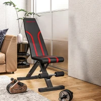 SPORTNOW Banc de musculation pliable inclinable, banc réglable pour l'entraînement complet  82 x 35 x 42,5-107 cm acier noir(m-2)