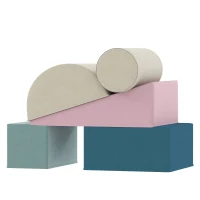 AIYAPLAY Parcours motricité bébé 5PCS, module en mousse souple avec housse en velours, multicolore(m-9)