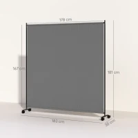 Outsunny Painel brise-vue paravento exterior com rodízios para jardim, terraço, varanda - dim. 183L x 30l x 181H cm - cinzento(m-3)