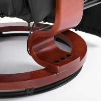 HOMCOM TV fauteuil verstelbare fauteuil kunstleder 360 ° draaistoel, kantelbare houten voet(m-12)