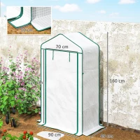 Outsunny Estufa de jardim varanda prateleira estufa 4 níveis 90 x 49 x 160 cm aço galvanizado cobertura removível PE alta densidade branco(m-3)