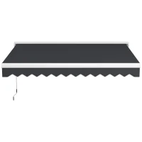 Outsunny Toldo retrátil elétrico e manual dim. 295L x 250l cm telecomando incluído alu. Poliéster de alta densidade, cinza(m-7)