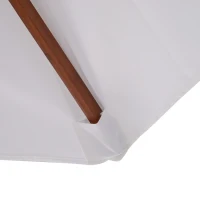 Outsunny Guarda-sol reto Guarda-sol de jardim redondo em Madeira 2 Cobertura Poliéster 180 g/m² dia. 2,7 x 2,6H m branco(m-6)