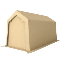Outsunny Abri de jardin tente de stockage portable pour extérieur avec cadre en acier galvanisé et grande porte 2 x 3,6 m beige(m-17)