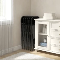 HOMCOM Lot de 6 chaises pliantes chaises de salle à manger portables cadre en acier 45 x 46 x 78 cm noir(m-9)