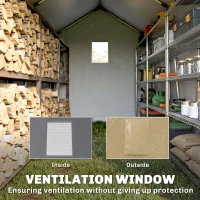 Outsunny Abri de jardin tente de stockage portable pour extérieur avec cadre en acier galvanisé et grande porte 2 x 3,6 m beige(m-8)
