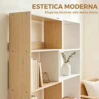 HOMCOM Libreria Angolare a 5 Ripiani dal Design Modulabile e Salvaspazio, in Legno, 67x67x163.7 cm, Multicolore(m-5)