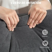 HOMCOM Silla de Escritorio con Reposapiés Respaldo Reclinable y Alto Asiento y Reposabrazos Anchos Acolchado Grueso Gris Oscuro(m-8)