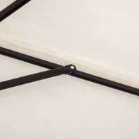 Outsunny Meio guarda-sol para varanda 5 varetas em metal com chaminé 2,93 x 1,5 x 2,49 m poliéster de alta densidade creme(m-5)
