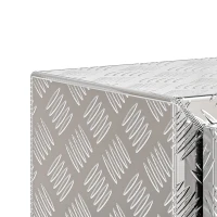 HOMCOM Boîte à outils pour camion en aluminium, 60,9 x 35,5 x 40,6 cm, coffre de rangement 76 L avec serrure et clés, argent(m-13)
