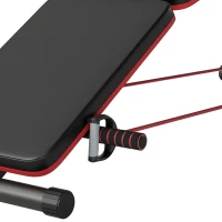 HOMCOM Foldable Sit Up Bench with Resistance Ropes, Core Workout Bench with Adjustable Thigh Support, for Home Gym, Black(m-8)