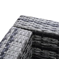 Outsunny 4 Pieces Rattan Garden Furniture Set, Wicker Outdoor Furniture Set with Corner Sofa Loveseat Coffee Table Cushions, Conservatory Furniture Set for Patio Balcony Poolside, Grey(m-10)