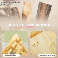 AIYAPLAY Gioco da Arrampicata con Triangolo e Pannello Scivolo ed Arrampicata, per Bambini 18-48 Mesi, Color Legno(m-5)