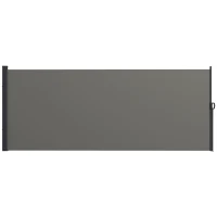 Outsunny Toldo lateral Tela de privacidade biombo retrátil dim. 4L x 1,60H m alum. Poliéster Anti-UV Alta densidade 180 g/m² Cinza escuro(m-1)