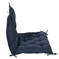 Outsunny Almofada-colchão assento e encosto para banco de jardim balancim sofá 2 lugares grande conforto 100 x 98 x 8 cm azul escuro(m-5)