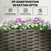 Outsunny Set van 2 Spalier met bloembak Bloembak met drainagegat Timer bewateringssysteem 80 x 40 x 136 cm Bruin(m-8)