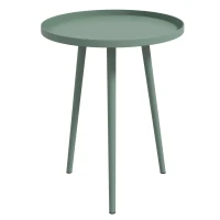 Outsunny Mesa de centro de jardim redonda, mesa de apoio exterior em aço com borda arredondada, dim. Ø40 x 50H cm verde(m-1)