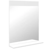 HOMCOM Espejo de Baño de Pared con Estante Abierto Espejo para Entrada Pasillo 50x12x60 cm Blanco(m-1)