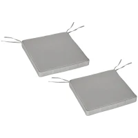 Outsunny Conjunto de 2 Almofadas para Cadeira/Poltrona de Jardim Almofadas de Assento com Capas Removíveis Acolchoamento 5 cm Poliéster Cinza claro(m-7)
