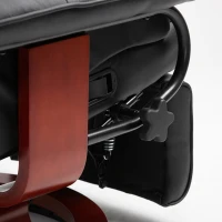 HOMCOM TV fauteuil verstelbare fauteuil kunstleder 360 ° draaistoel, kantelbare houten voet(m-10)
